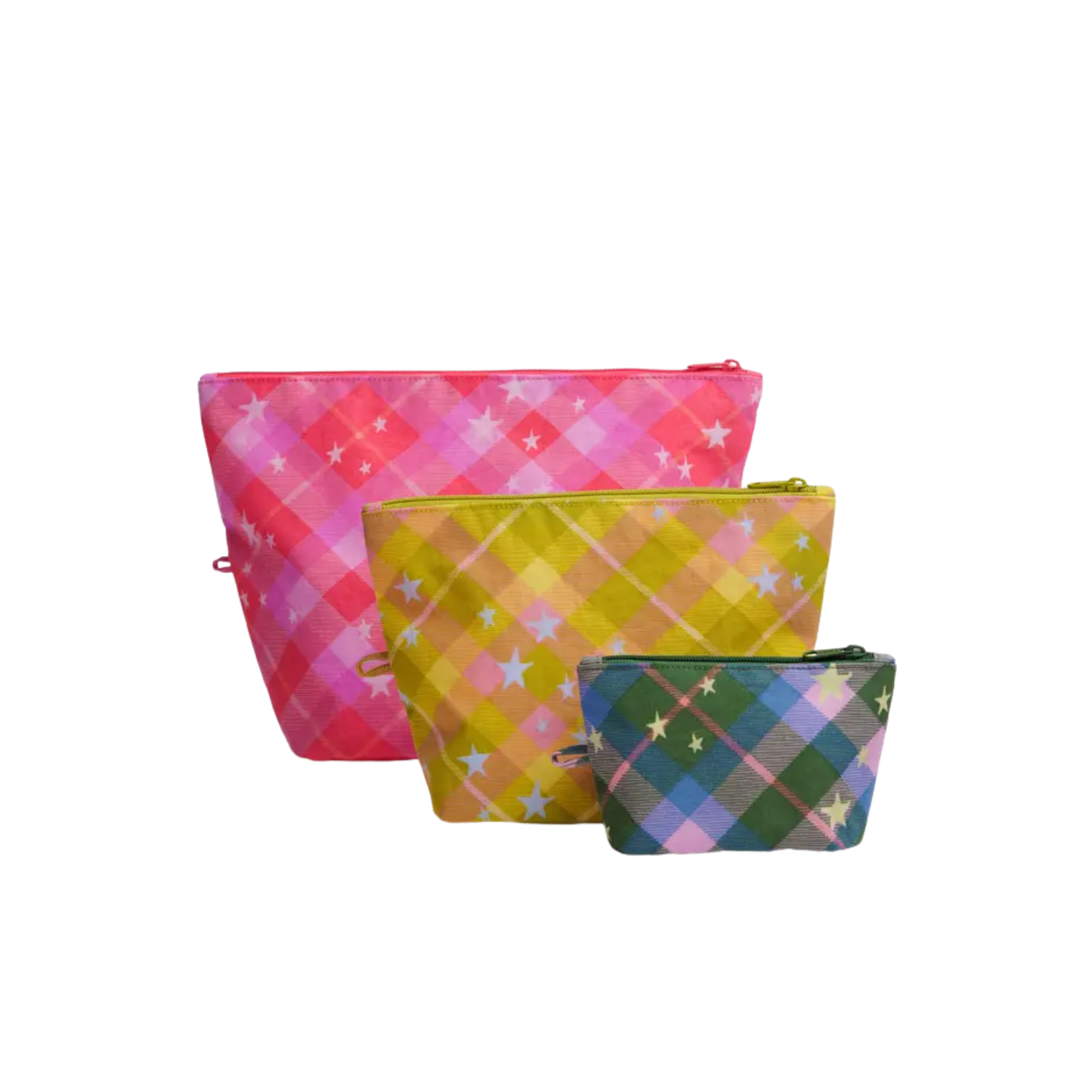 Go Pouch Set - Star Plaid