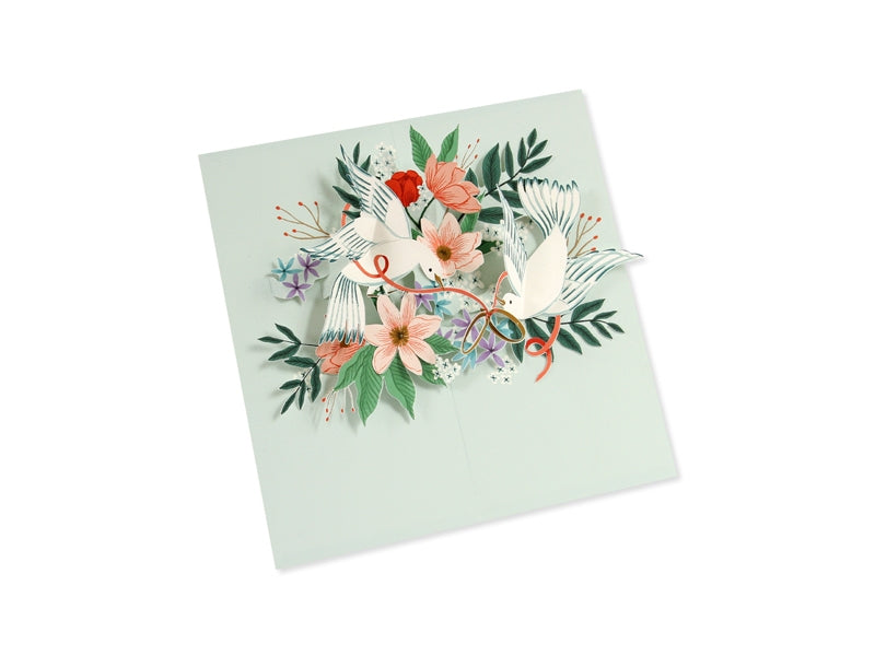 Love Birds Wedding & Engagement/Anniversary Pop-Up Card UWP Luxe
