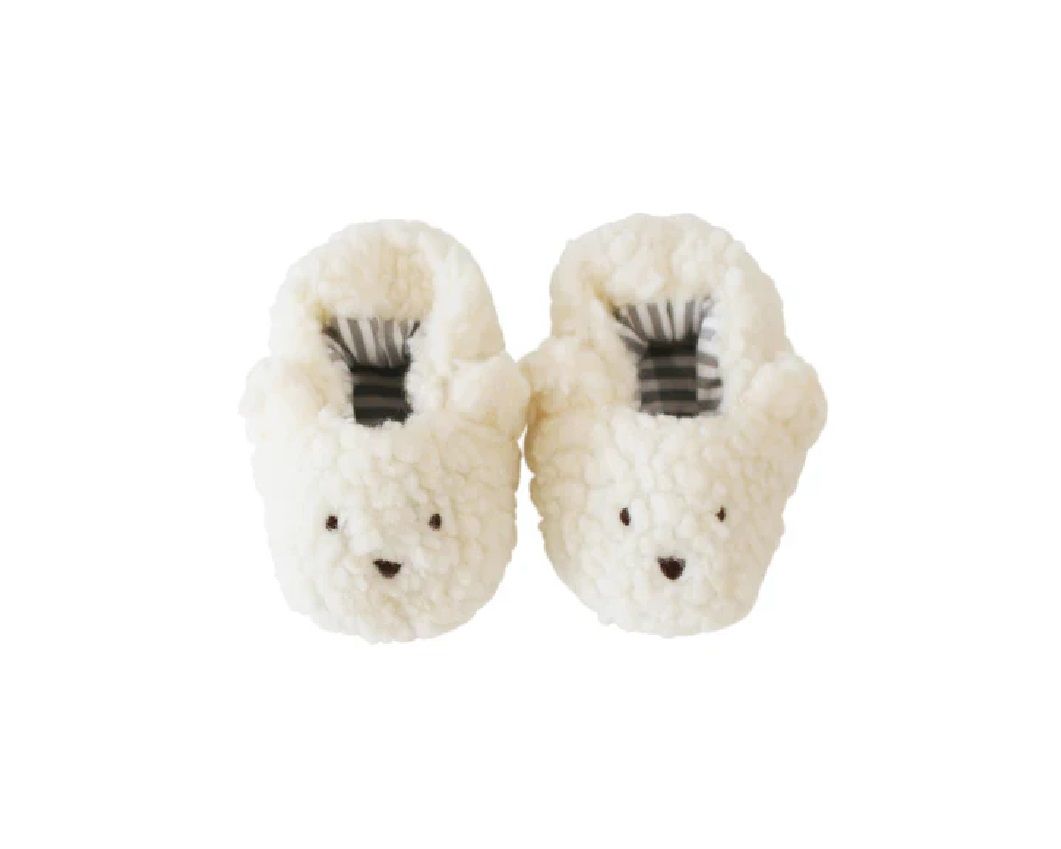 Sherpa Bear Booties - Ivory