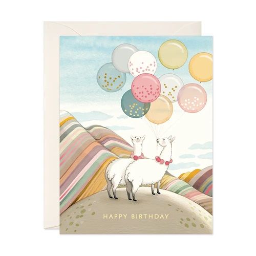 Llamas Birthday Greeting Card