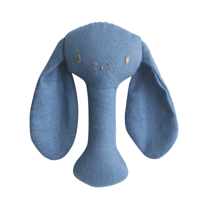 Bobby Bunny Stick Rattle - Chambray Linen