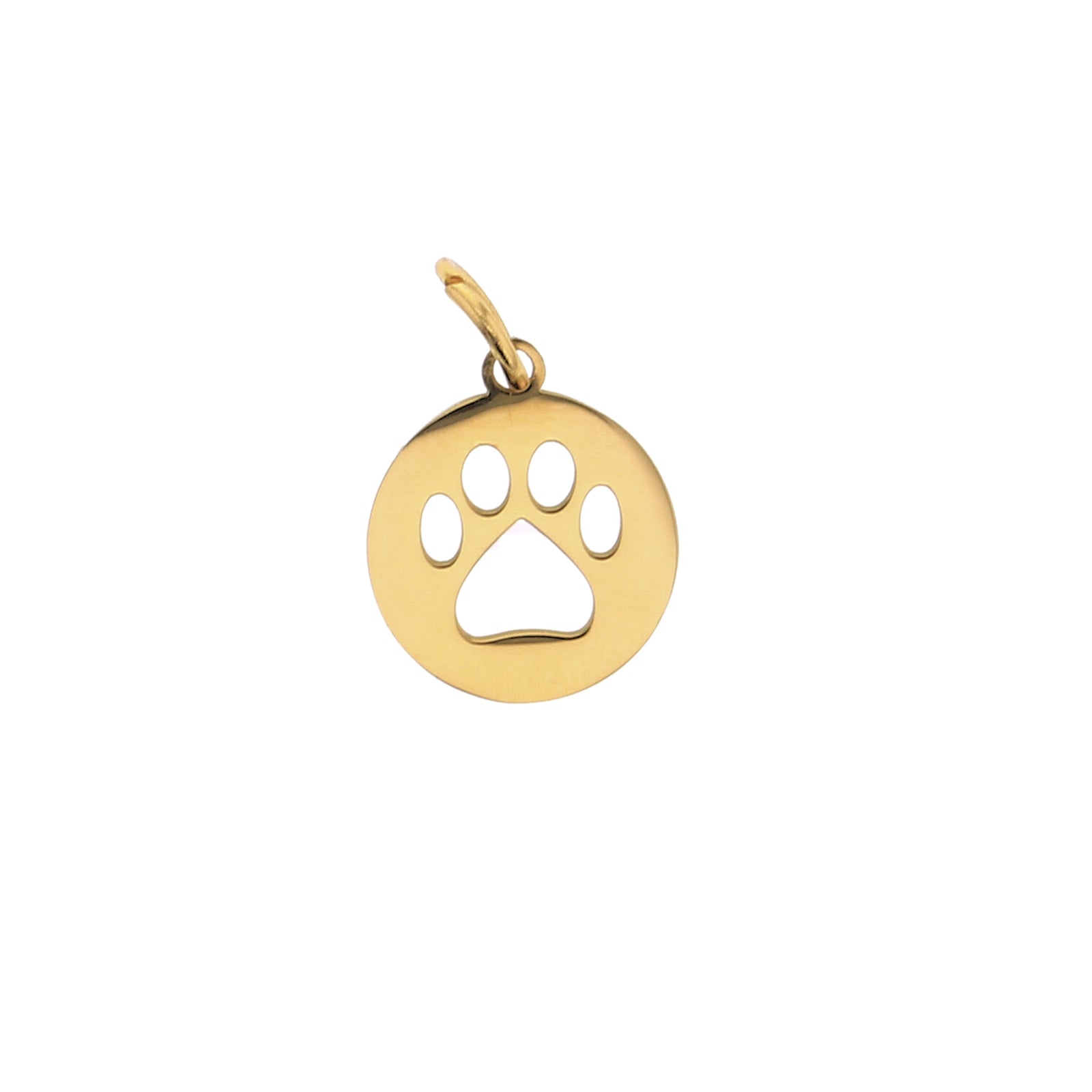 Cutout Pawprint Charm  - Gold