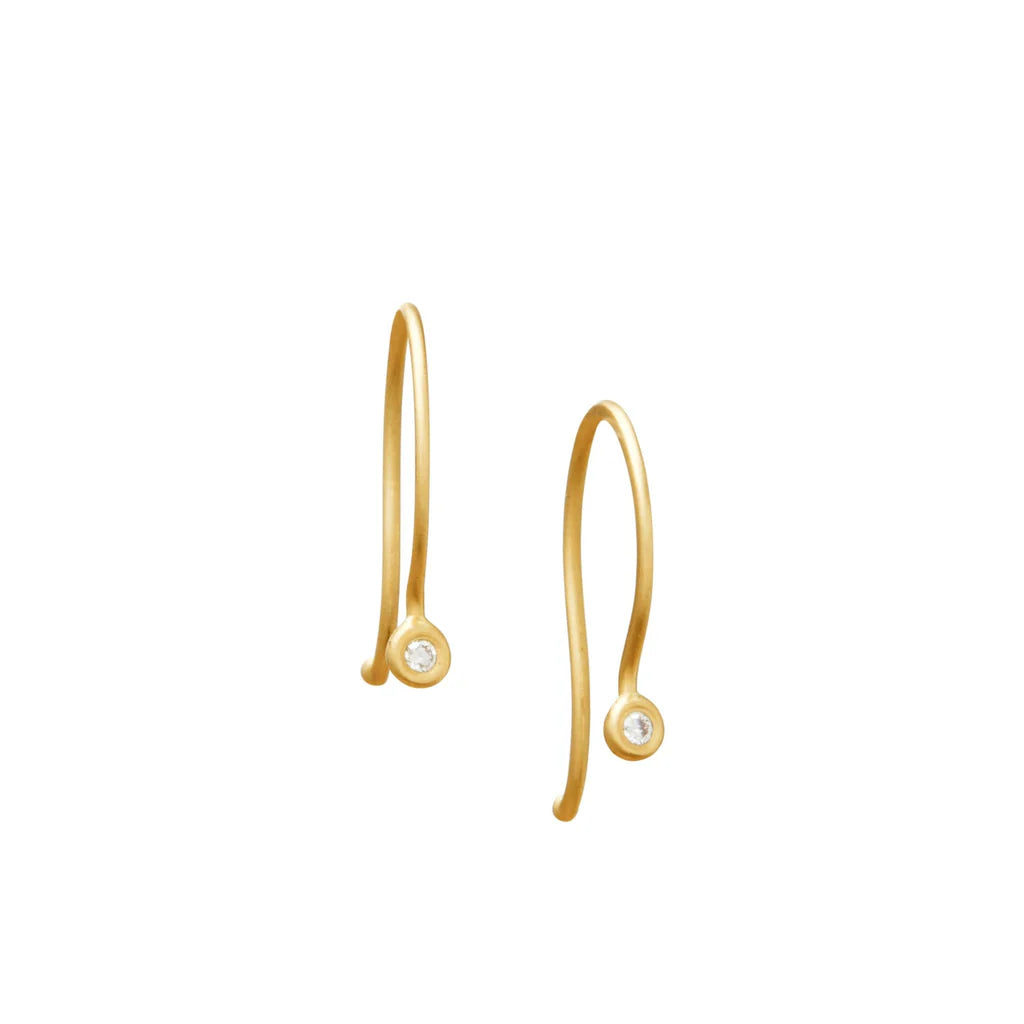 Dainty 14 Karat Gold Diamond Dot Drops