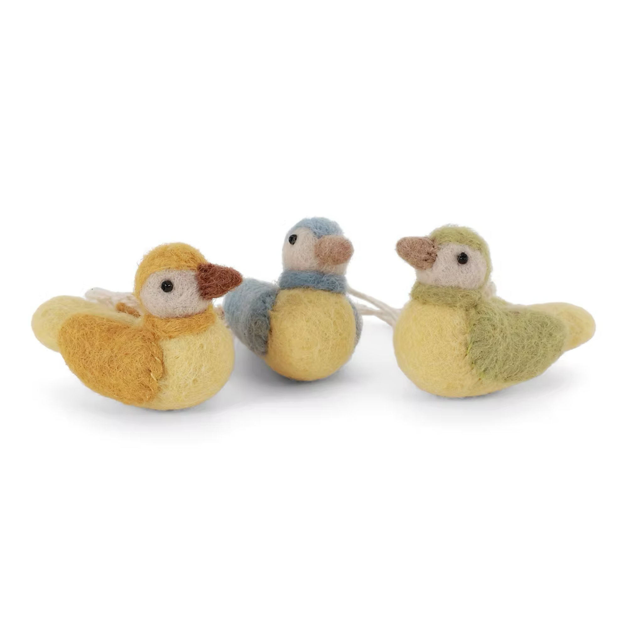 Mini Yellow Sparrows Ornaments - Set of 3