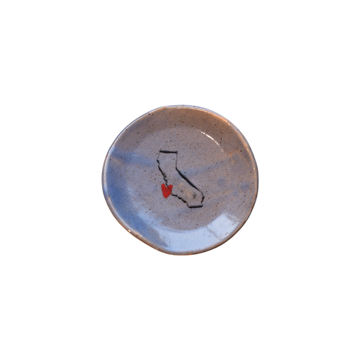 Load image 1 in gallery view. Mini Ceramic Plate -  California w/ Heart Mud & Maker