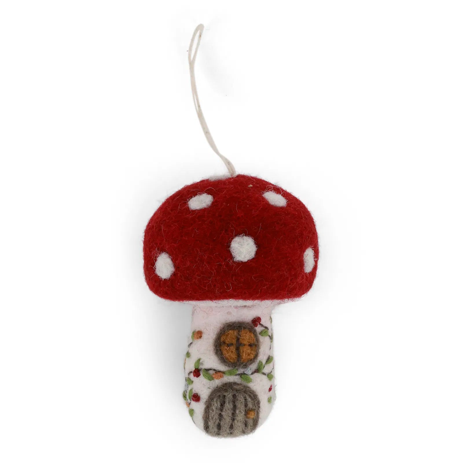 Mushroom House Felt Ornament