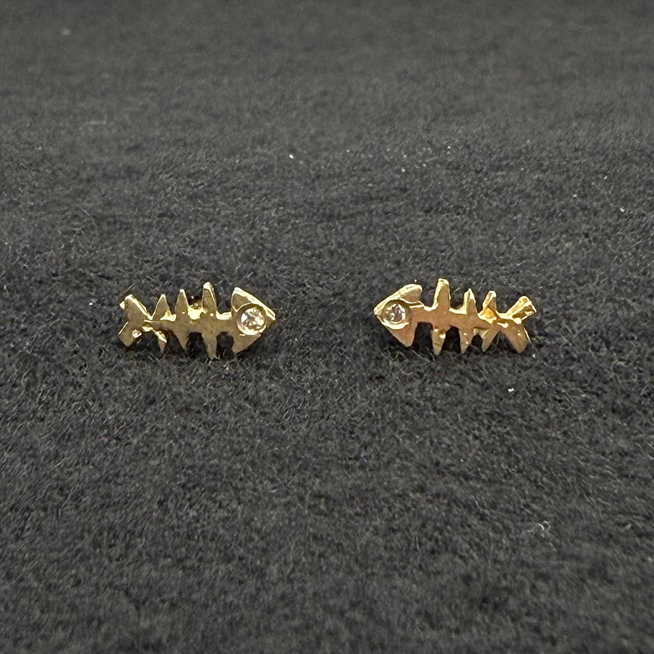 Fish Bones - 14 Karat Gold Post Earring