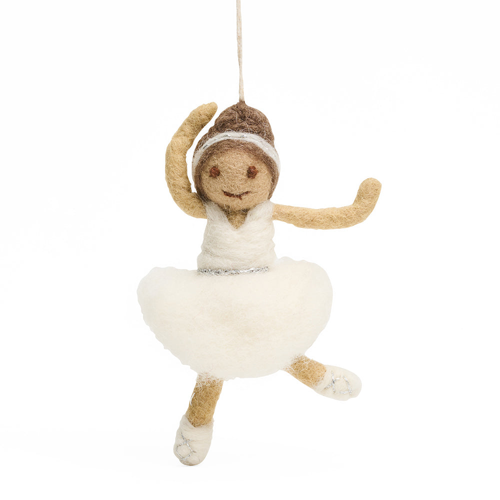 Ballerina Felt Ornament - White
