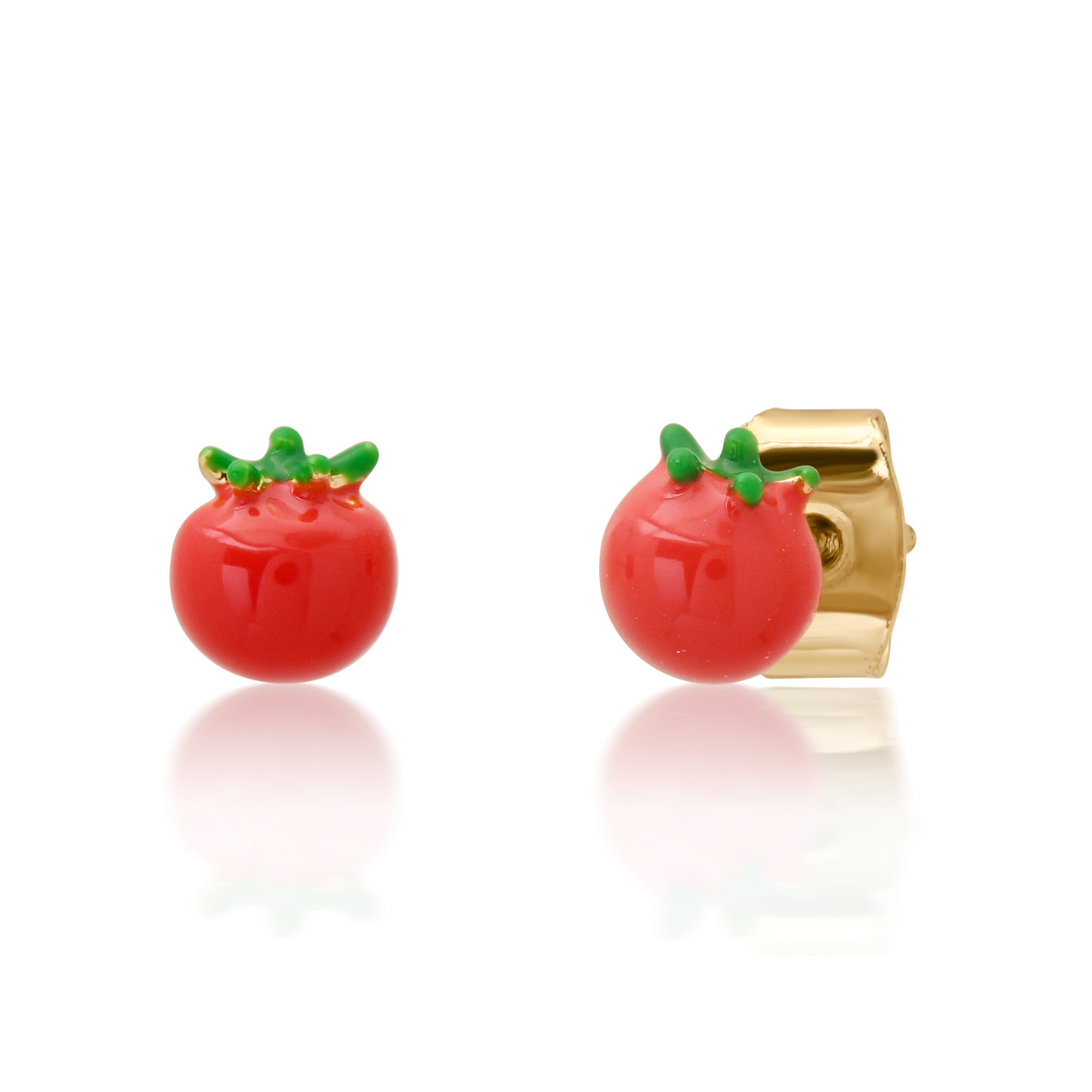 Enamel Tomato Posts Earrings Tai Jewelry