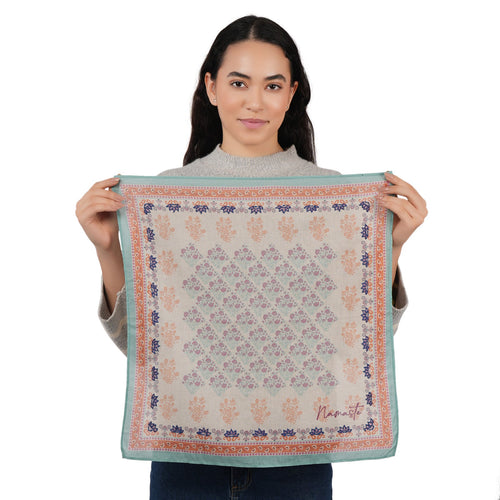 Load image 1 in gallery view. Namaste Bloom Embroidered Scarf - Beige