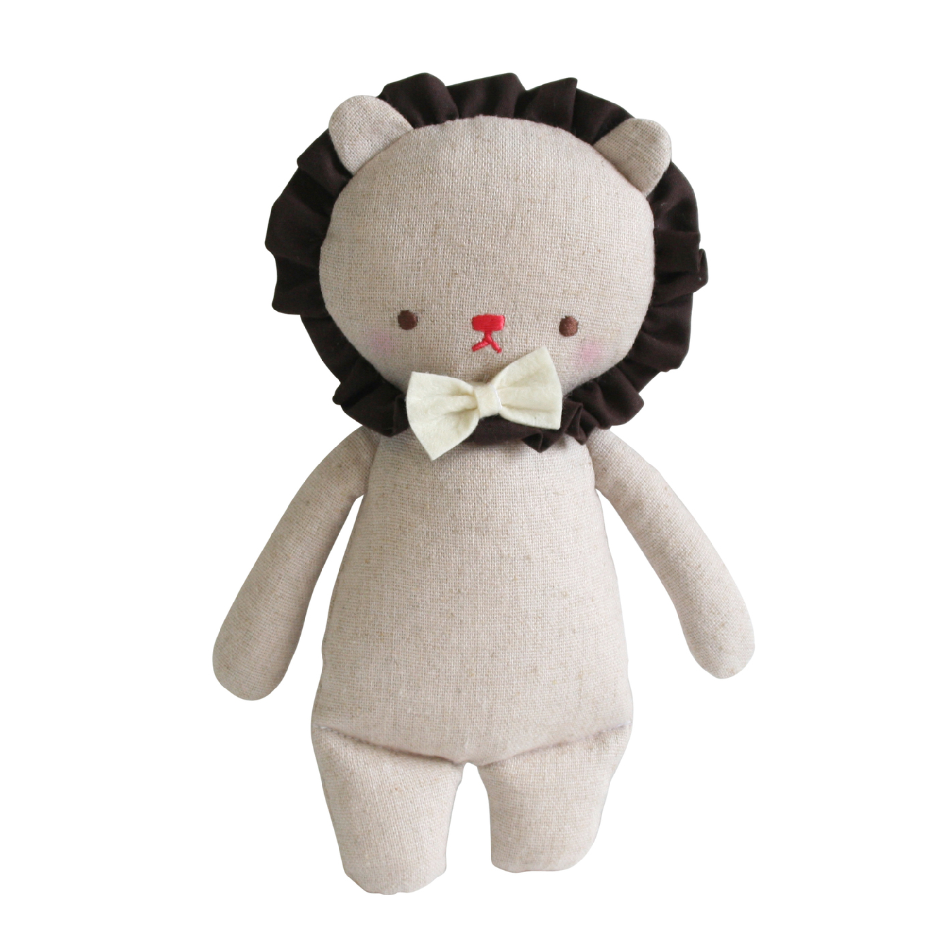 Linen Mini Rattle Lion