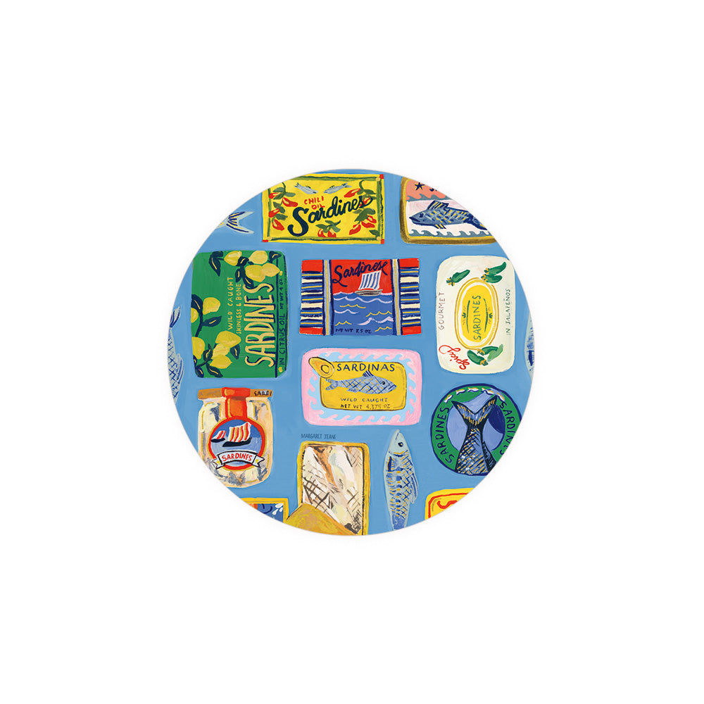 Single Coaster - Blue Sardine Tins Seedlings