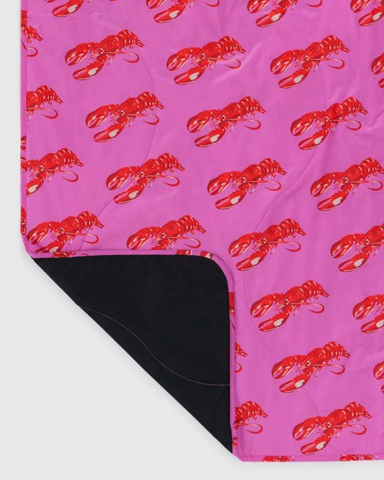Puffy Picnic Blankets - Pink Lobster