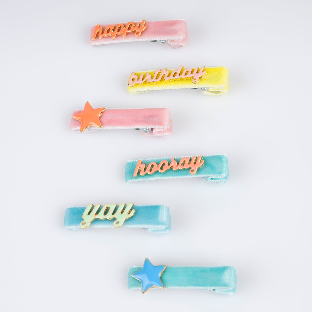 Happy Birthday Enamel Hair Clips