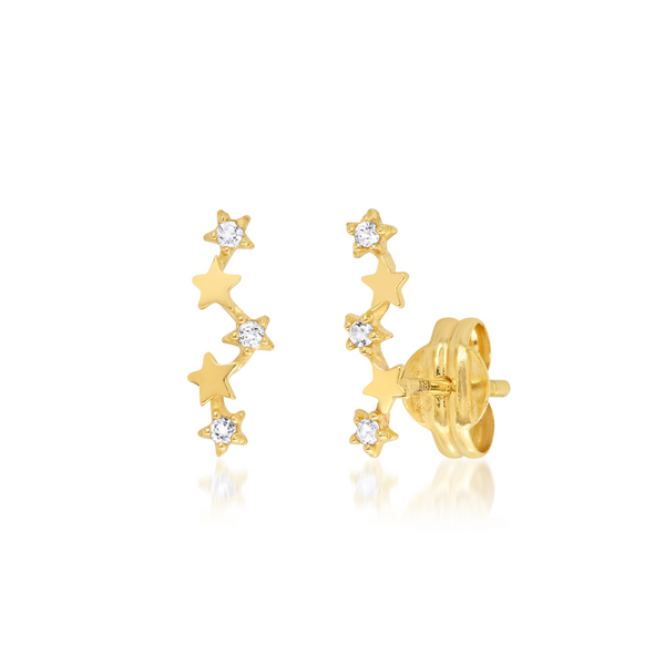 14K Gold Star Climber Studs