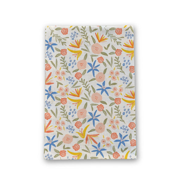 Spicy Floral Linen Tea Towel