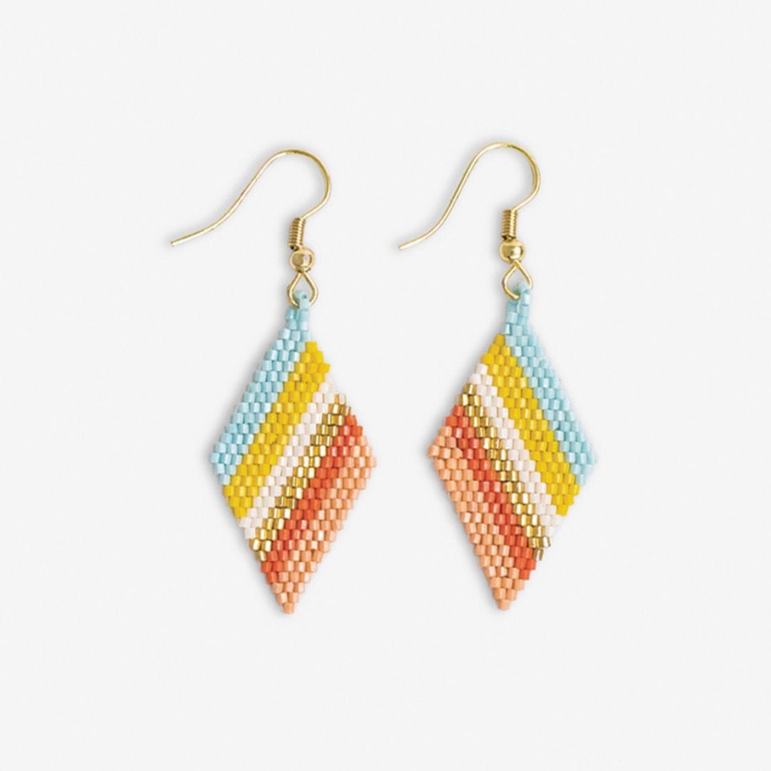 Zelda Angled Stripe Diamond Earrings