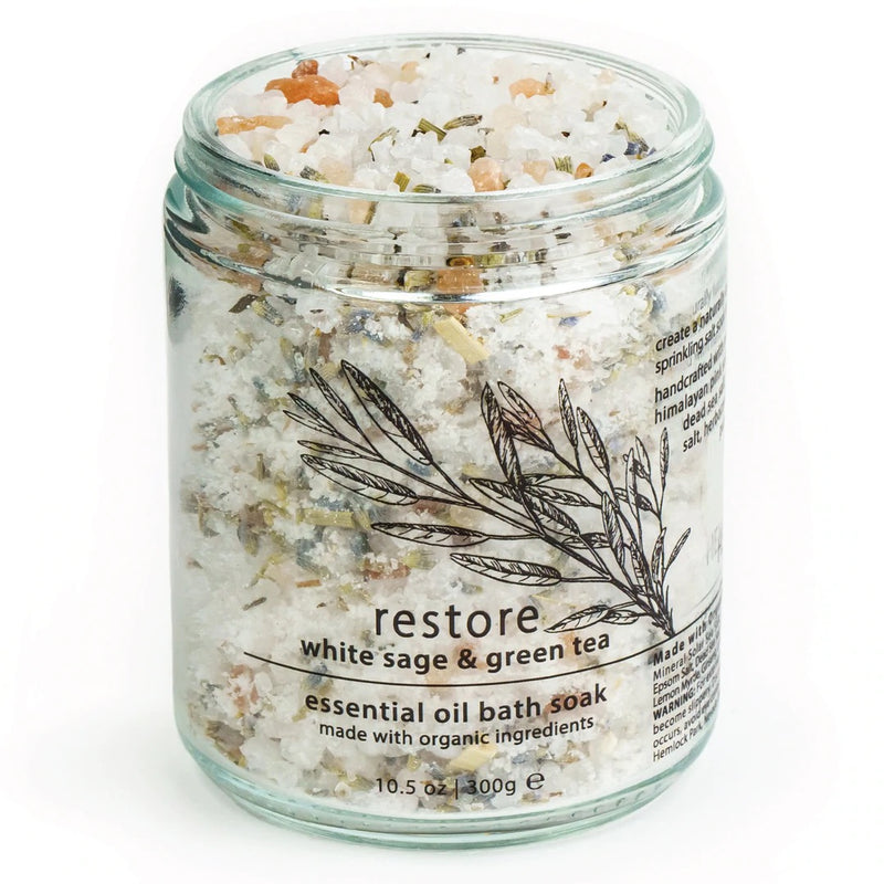 Essential Oil Bath Soak - RESTORE | White Sage & Green Tea