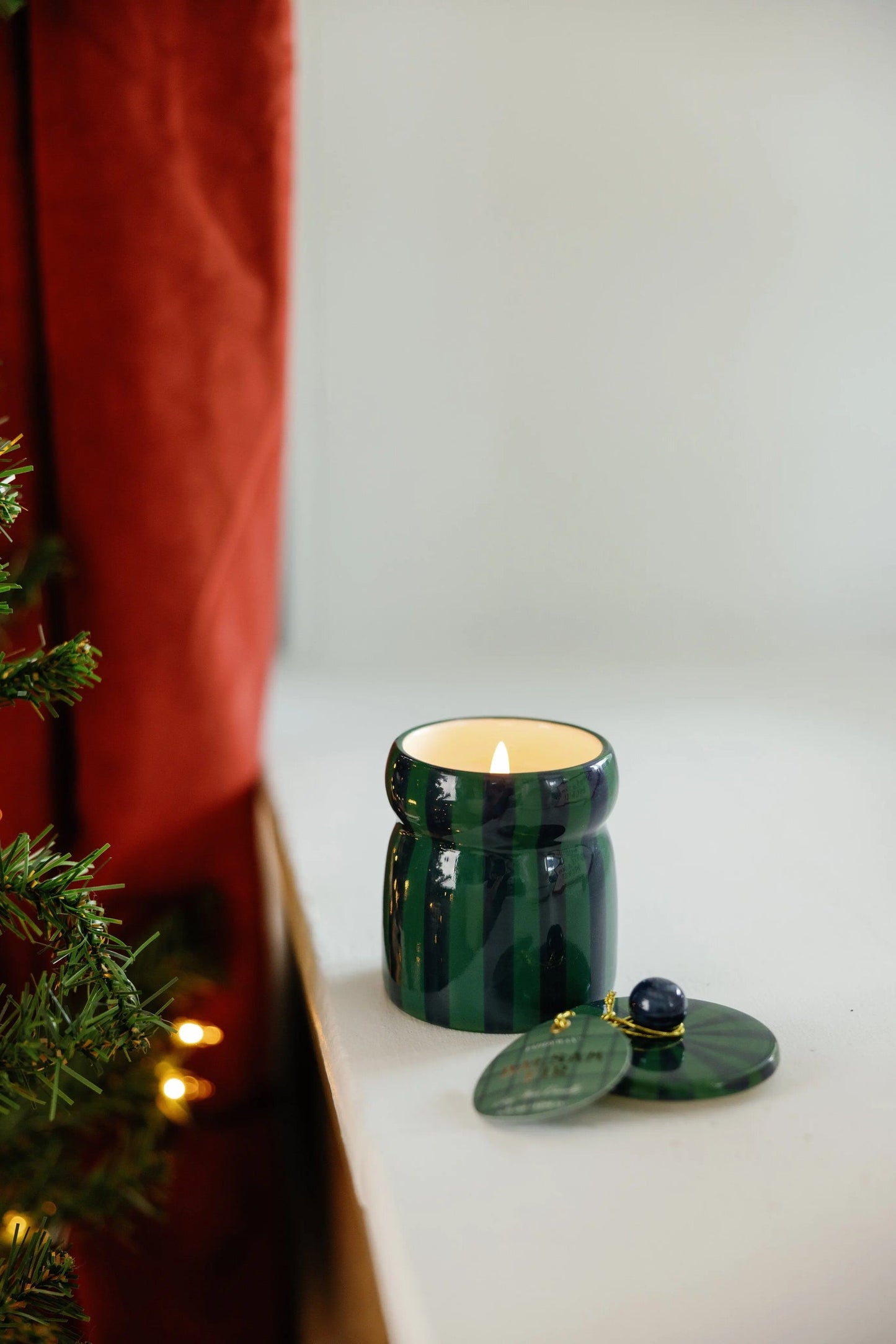 Striped Cabana 6.5 oz Candle - Balsam Fir