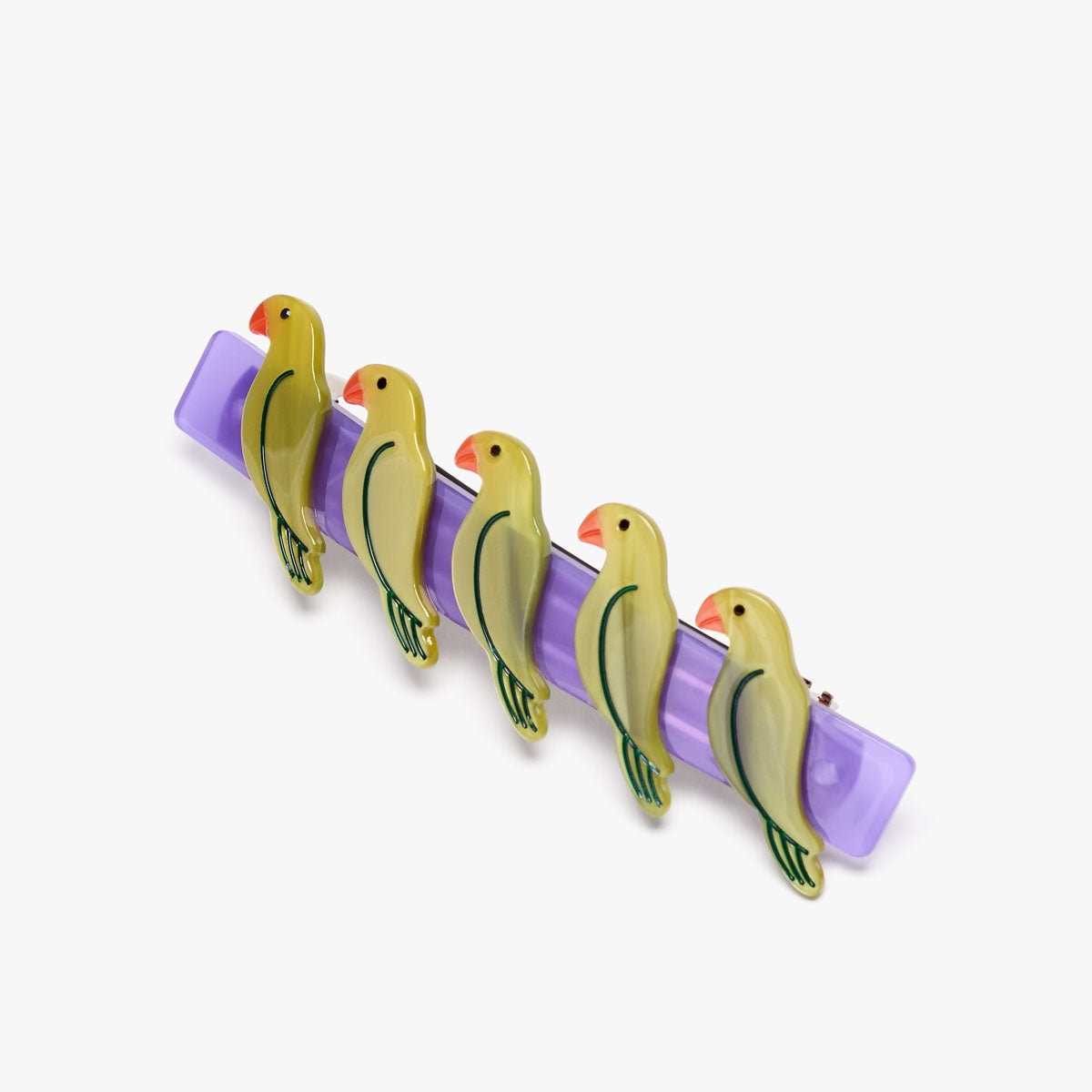 Pasadena Green Parrots French Barrette Hair Clip