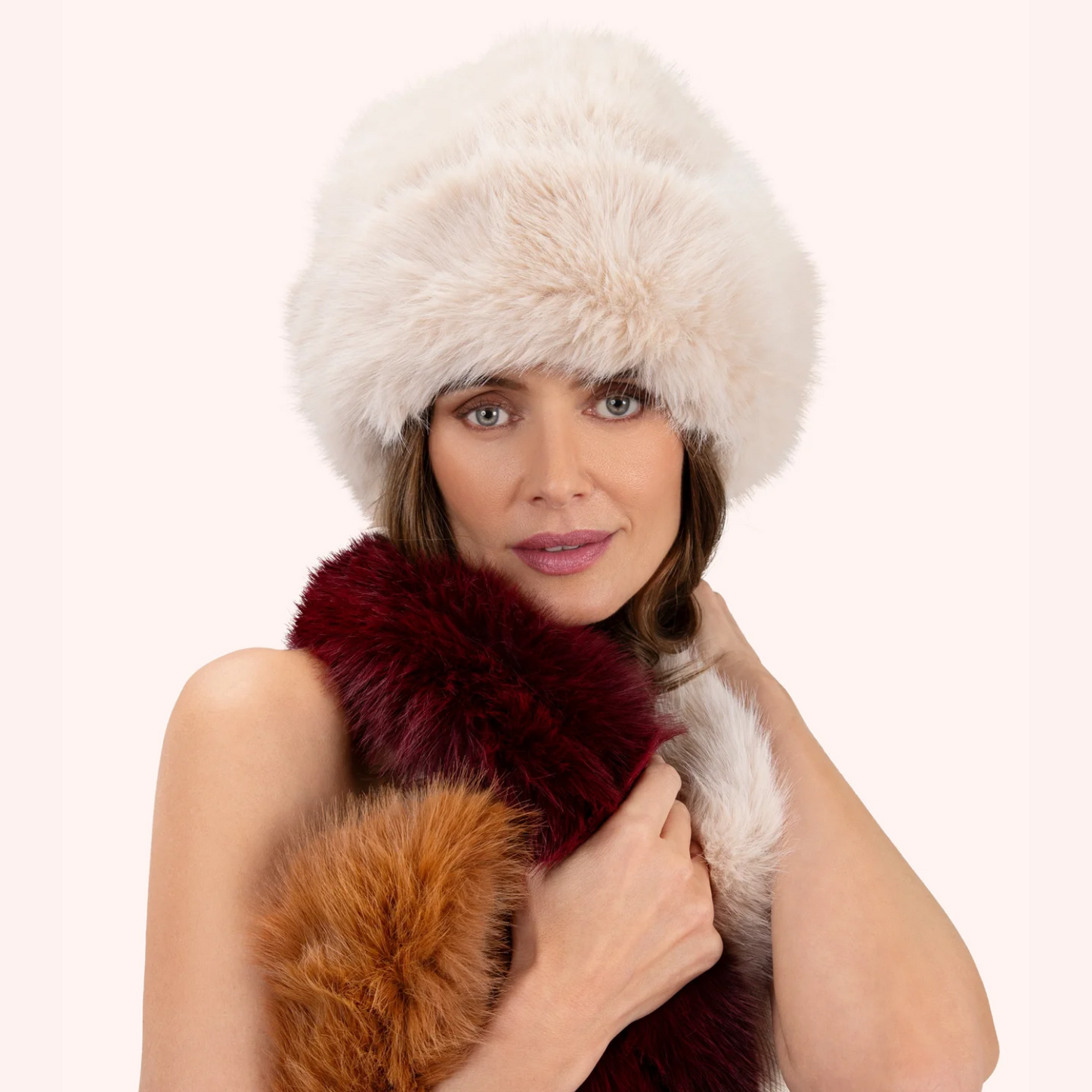 Elsa 3-tone Scarf - Tangerine/Mocca/Olive