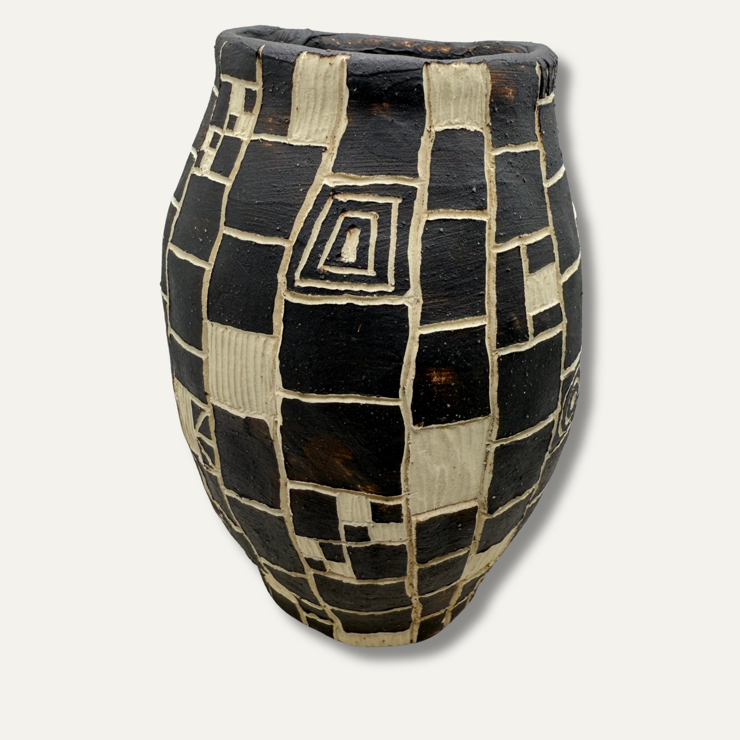 Black & White Mosaic Vase