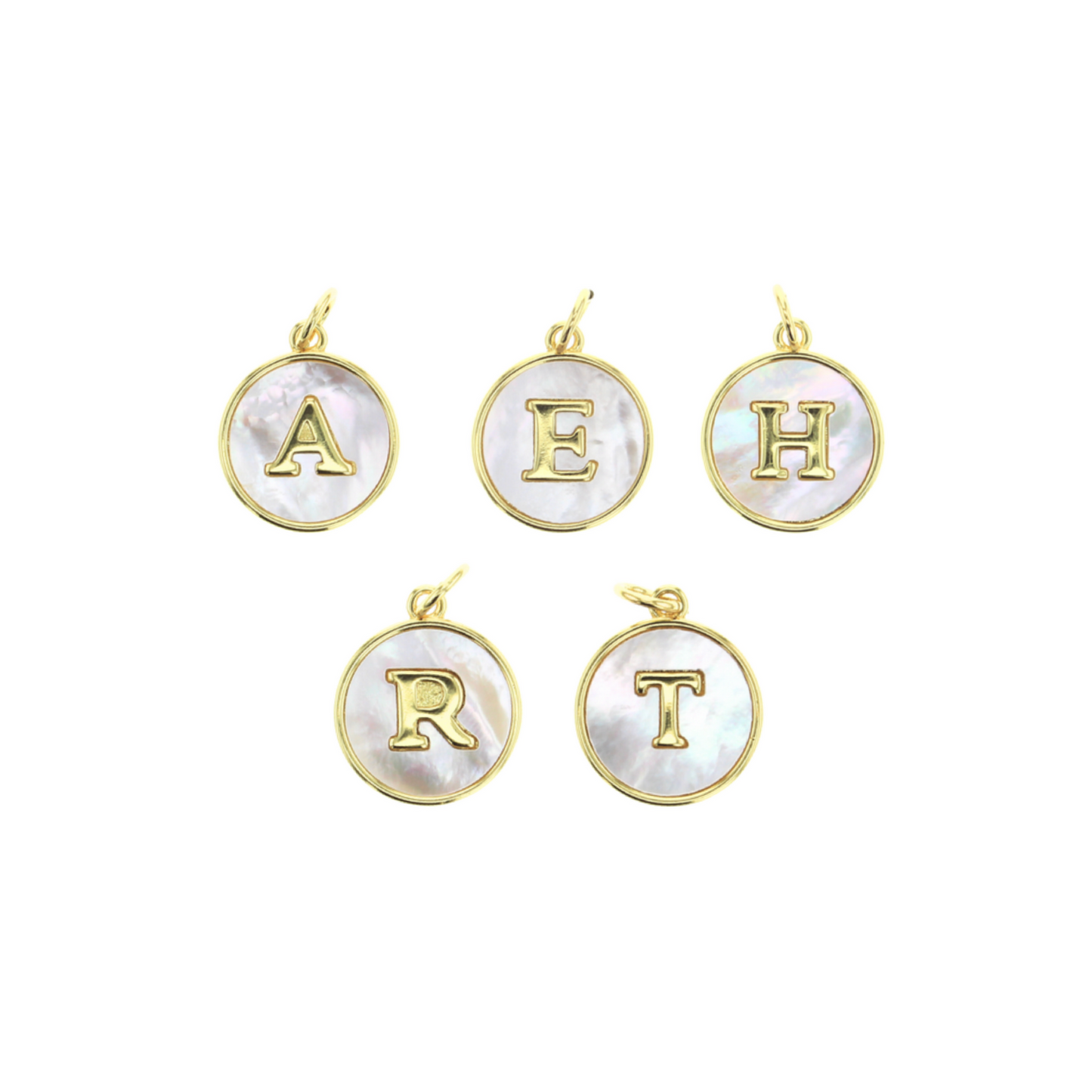 Gold Mother of Pearl Initial/Letter Charm