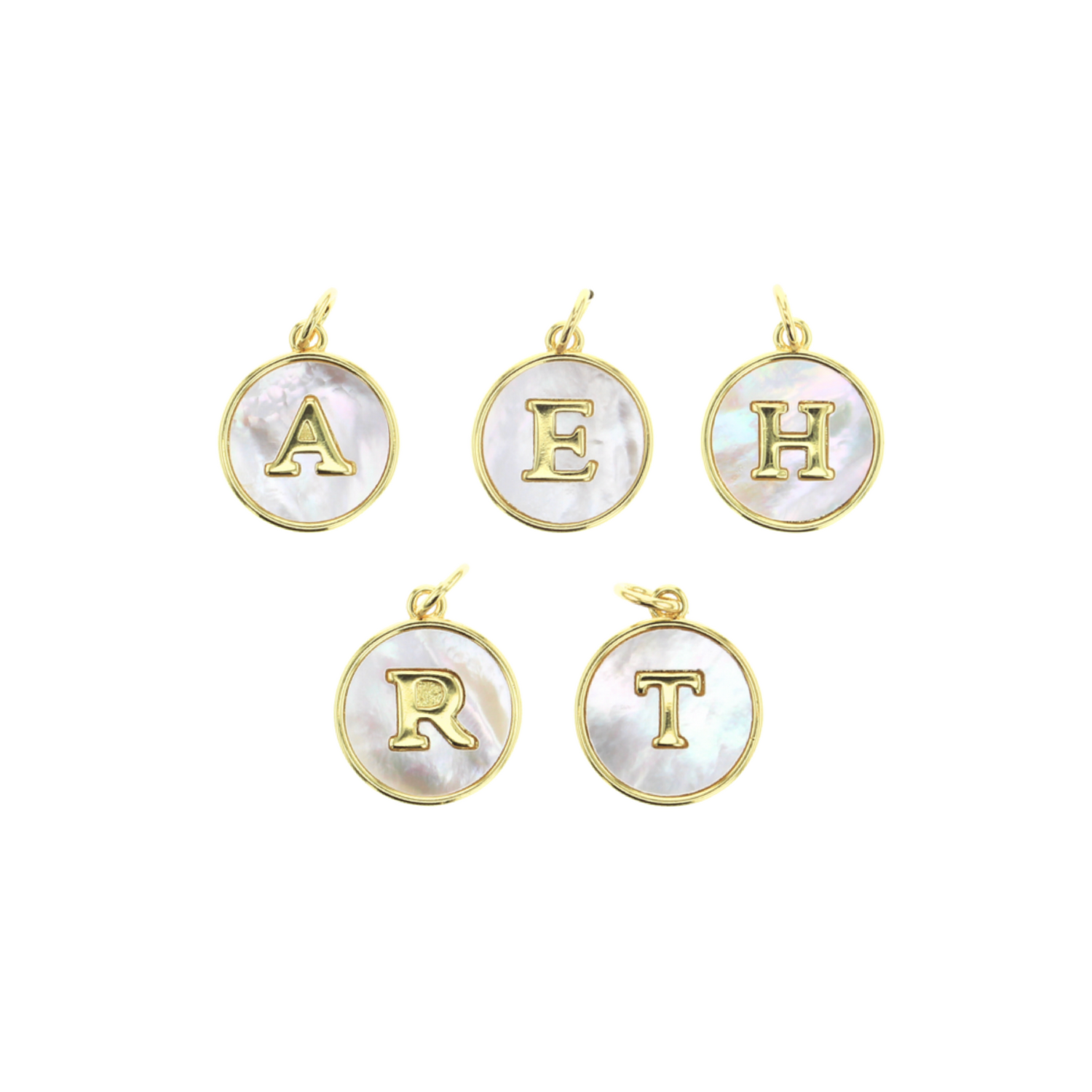 Gold Mother of Pearl Initial/Letter Charm