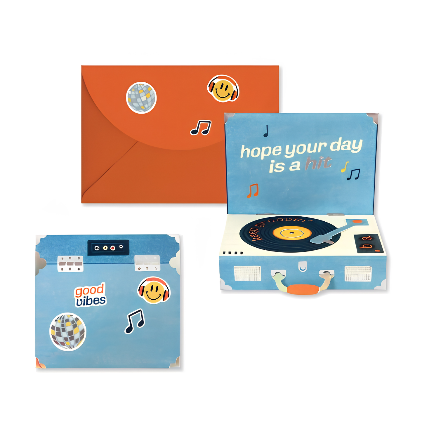 Funky Record Player Pop-Up Card