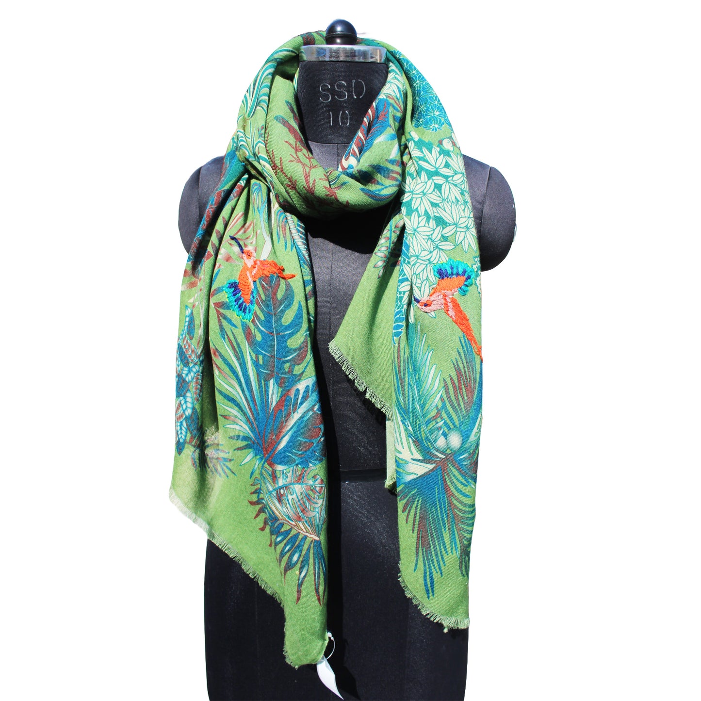 Wool Scarf Tropical/Green