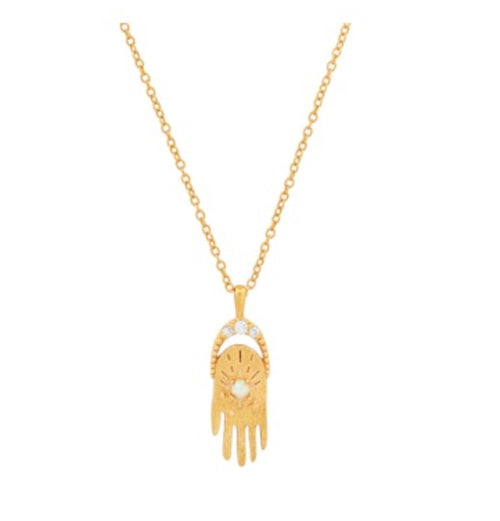 Load image 1 in gallery view. Celestial Hamsa Necklace