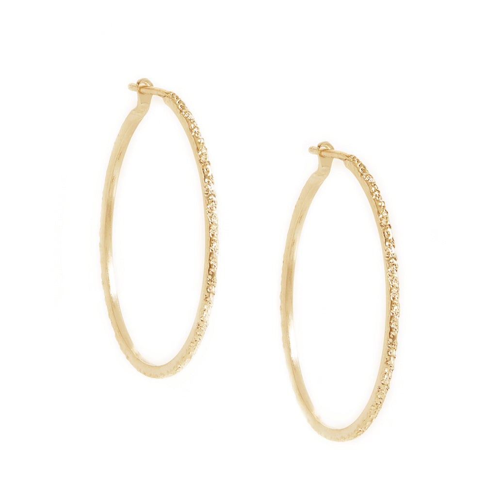 Medium Round Hoops - Diamond Dusted- Gold Vermeil Christina Kober