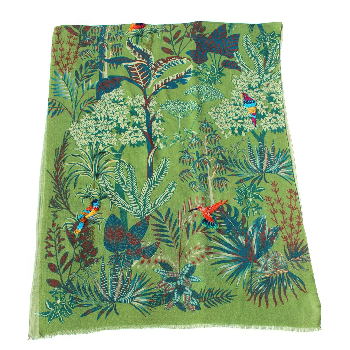 Wool Scarf Tropical/Green