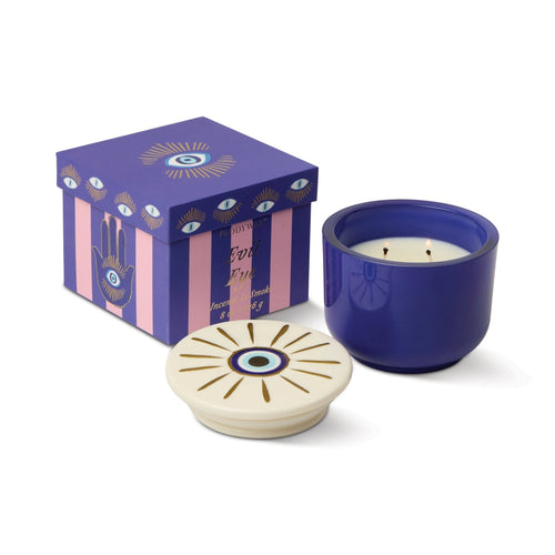 Load image 1 in gallery view. Charmed 8oz Candle - Evil Eye - incense & Smoke