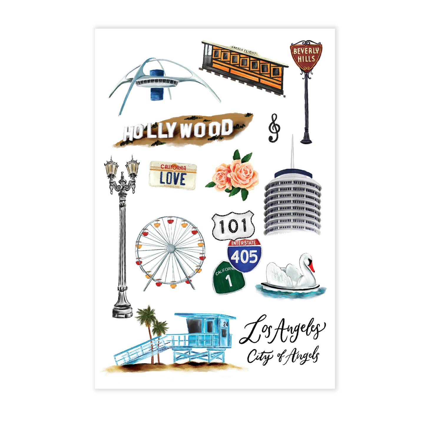 Los Angeles Collage Postcard