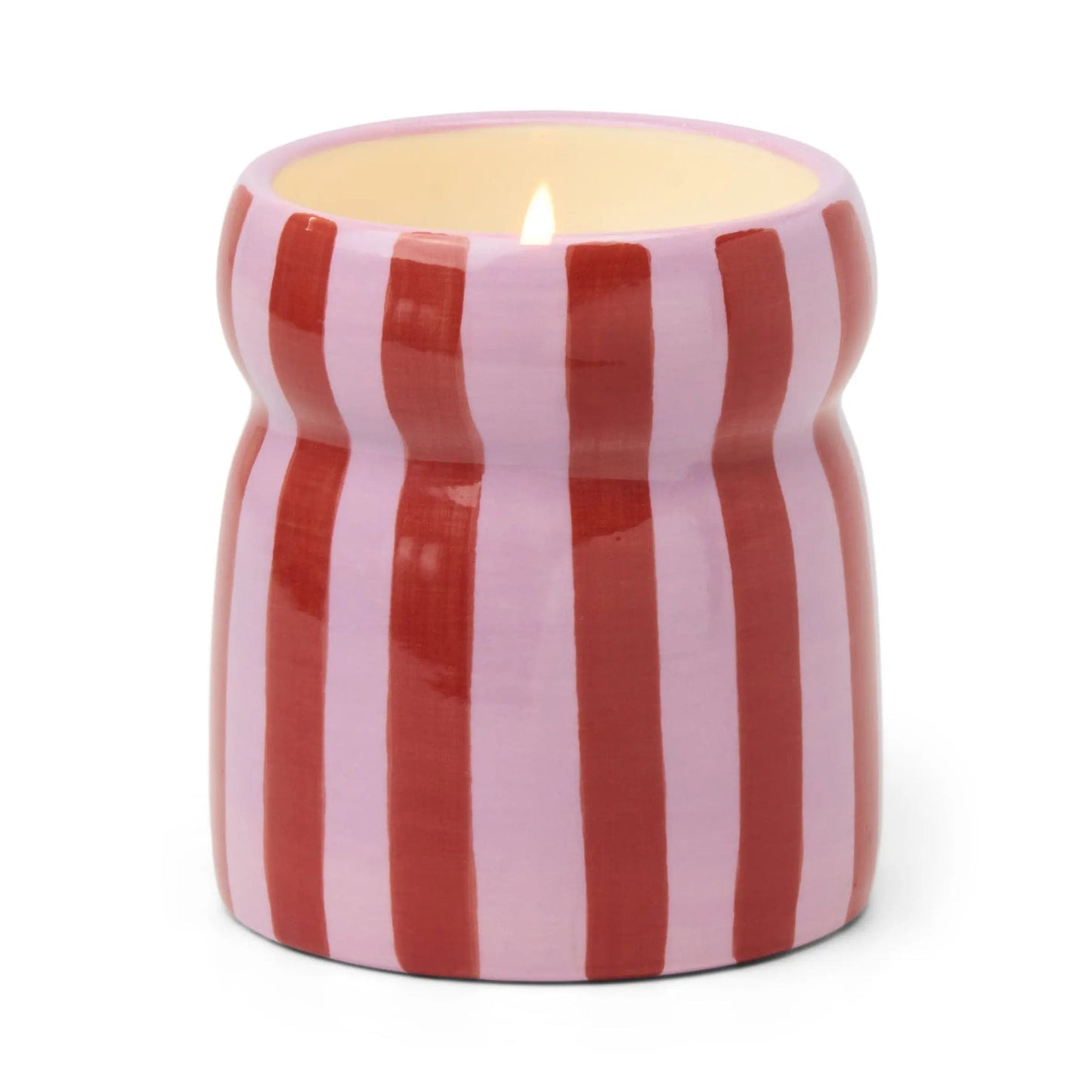 Striped Cabana 6.5 oz Candle - Pink Peppermint