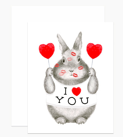 I Heart You Bunny Card