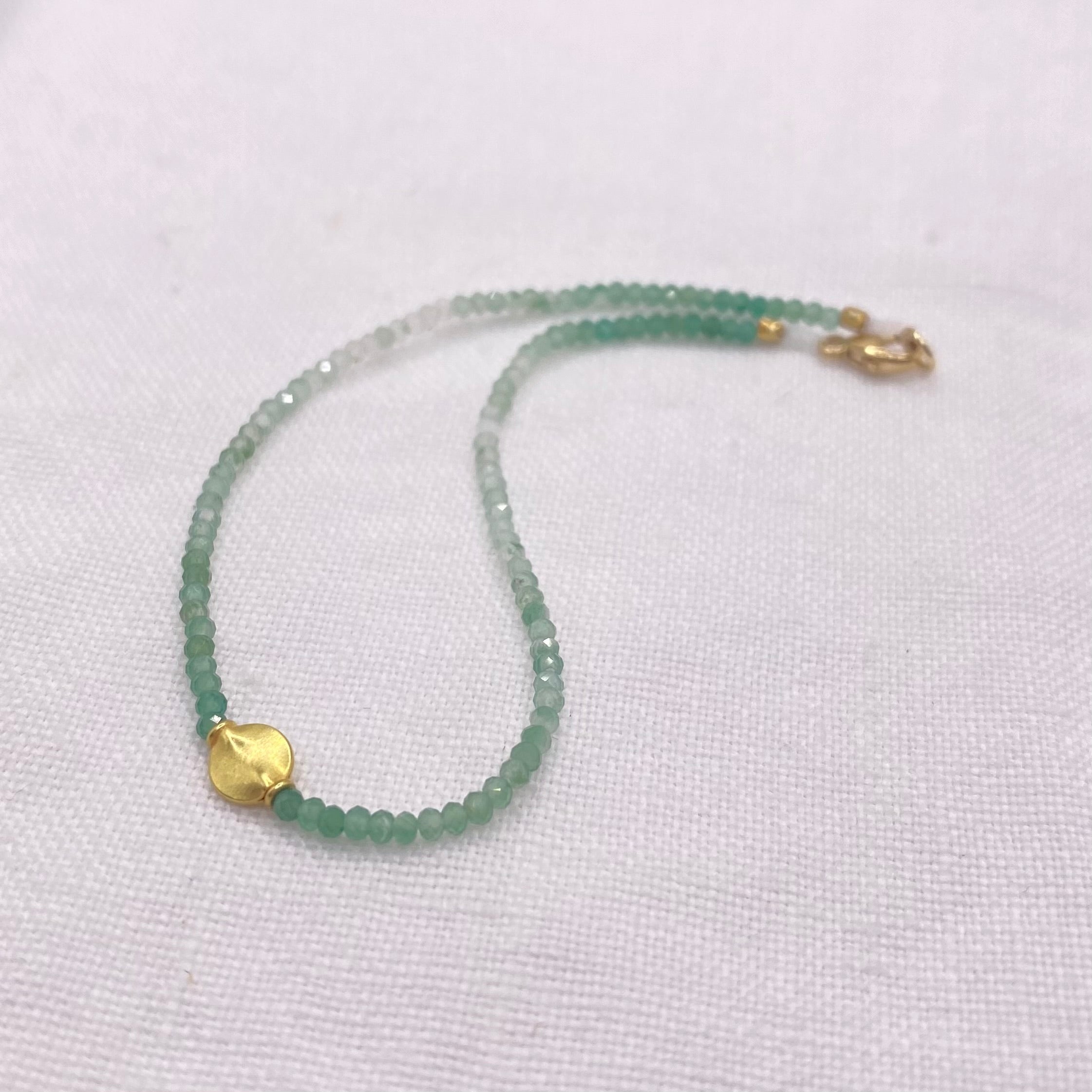 Bracelet with Aventurine and 18 Karat Gold