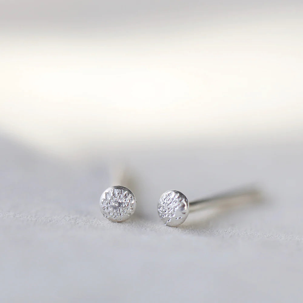 Fleck Studs -Diamond Dusted -Sterling Silver