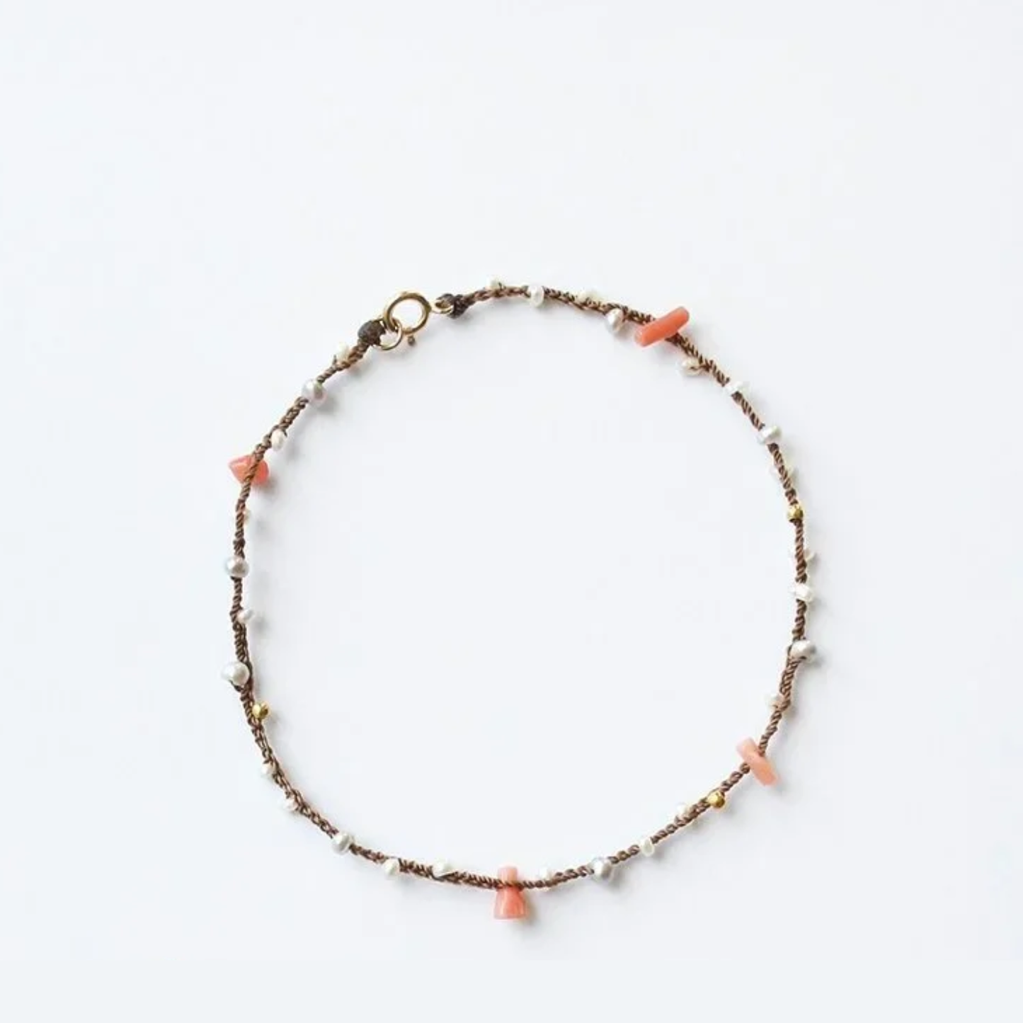 Braid Bracelet - Pearl & Coral