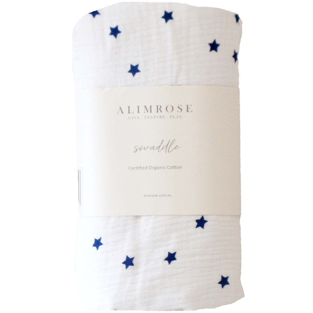 Muslin Cotton Swaddle - Navy Stars