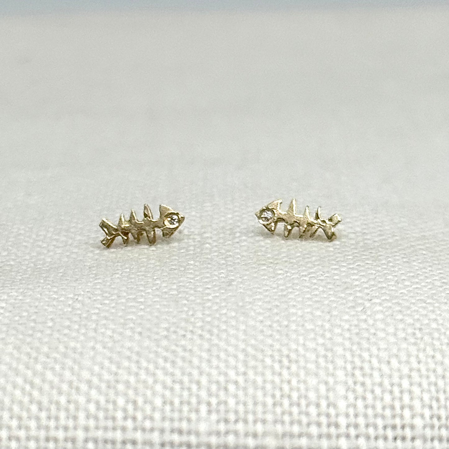 Fish Bones - 14 Karat Gold Post Earring