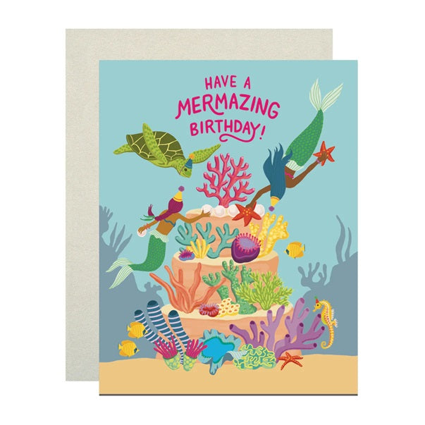 Mermaid Coral Reef Birthday Card