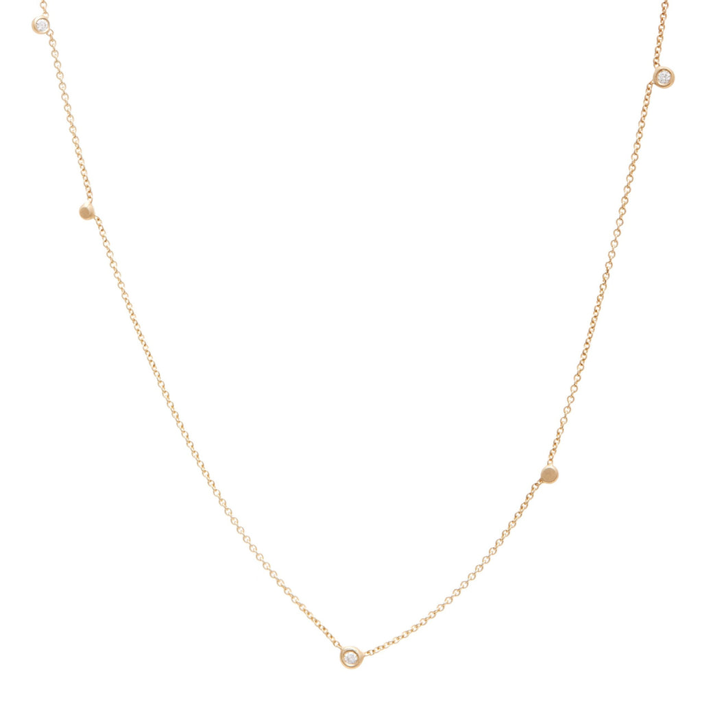 Random Itty Bitty Chain Necklace - 14 Karat Gold With Diamonds