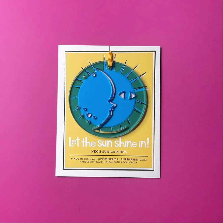 Neon Acrylic Blue Moon Suncatcher
