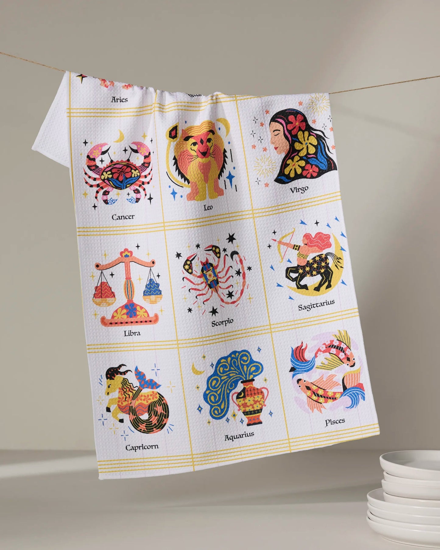 Geometry Kitchen Tea Towel - Cosmic Harmony