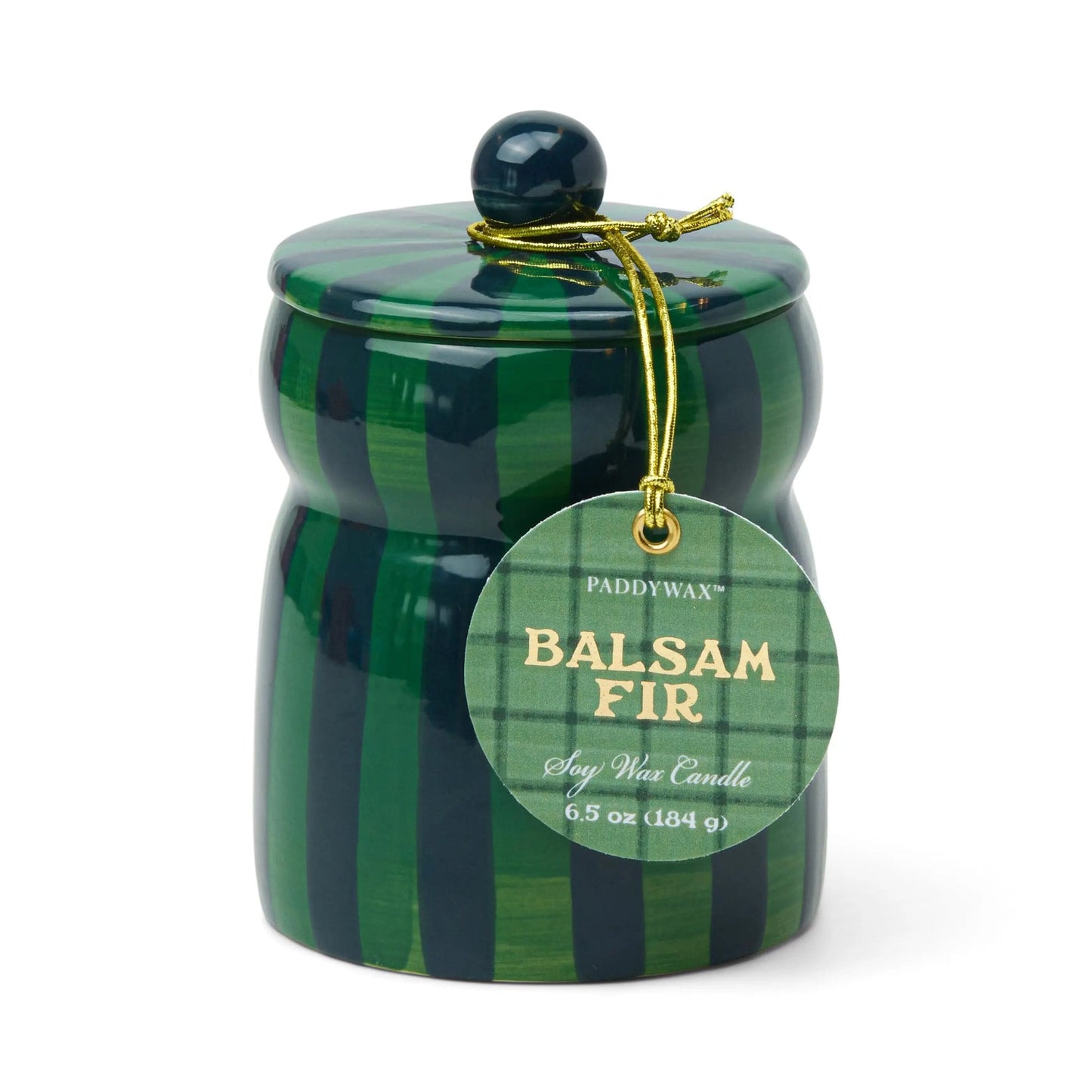 Striped Cabana 6.5 oz Candle - Balsam Fir