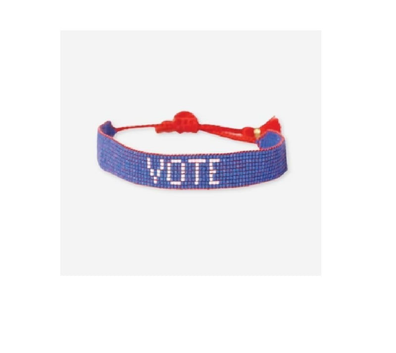 Gabby "VOTE" Adjustable Beaded Bracelet