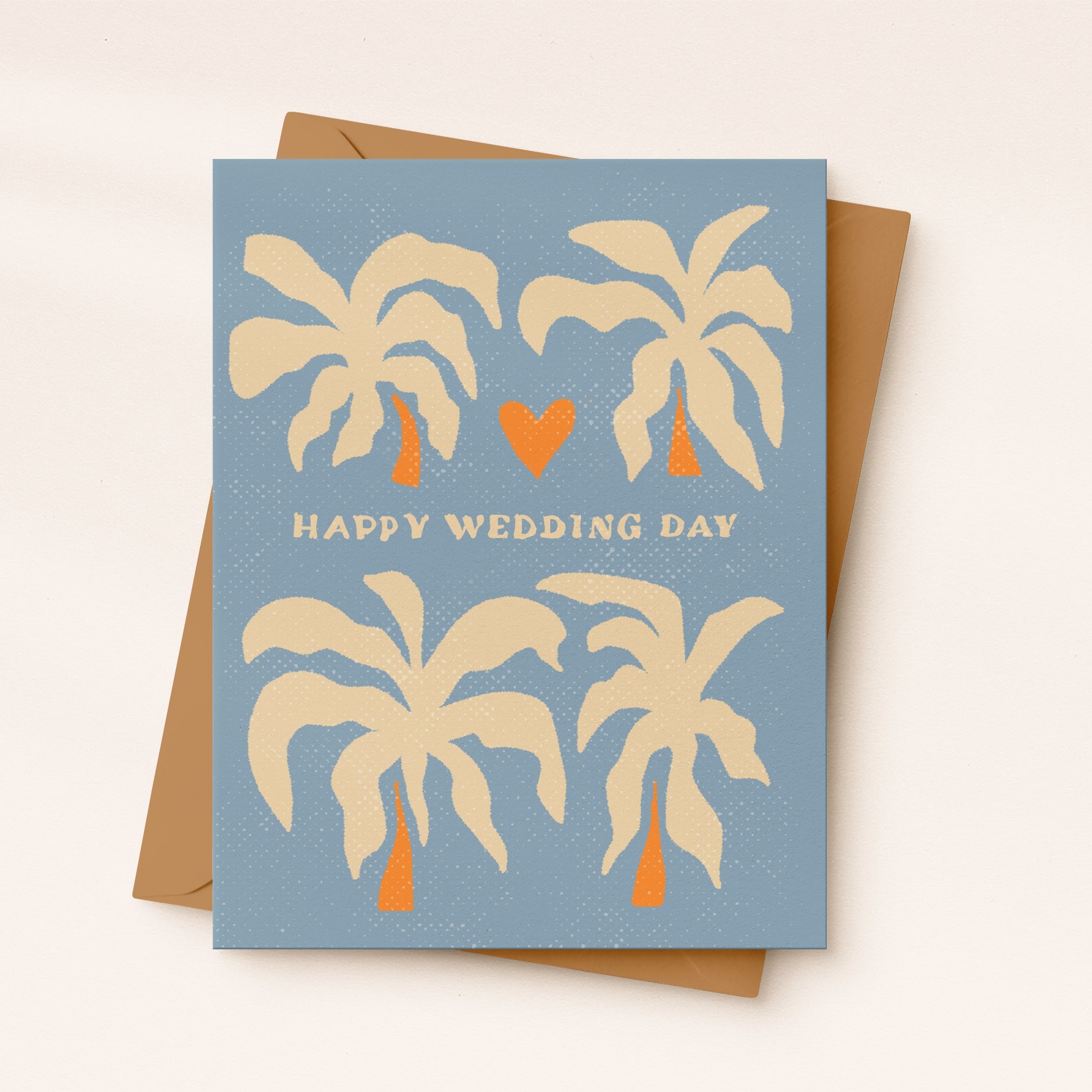 Happy Wedding Day Beach Card