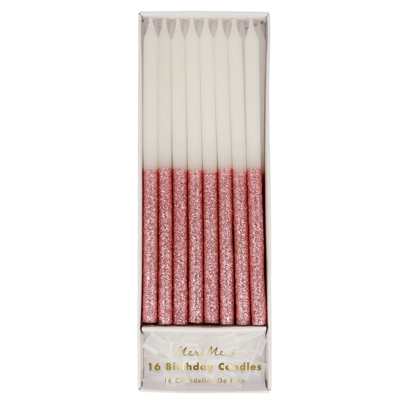 Dusty Pink Dipped Candles (x 16) Meri Meri